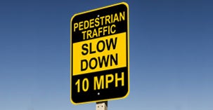 slow down sign