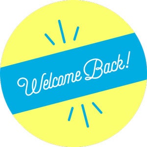 Welcome Back Script Floor Decal