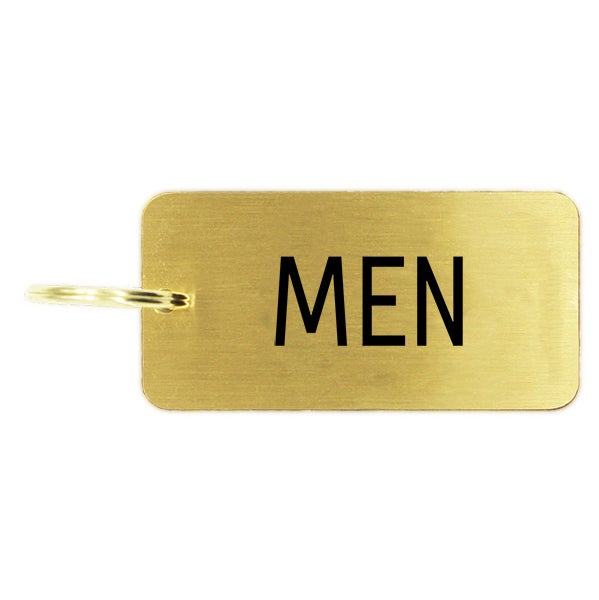 Men's Restroom Brass Key Chain