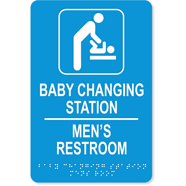 Baby Changing Station Men's Room Sign with Braille | 9" x 6"