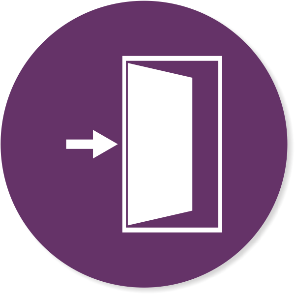 4" Round Enter / Exit Door Icon Decal