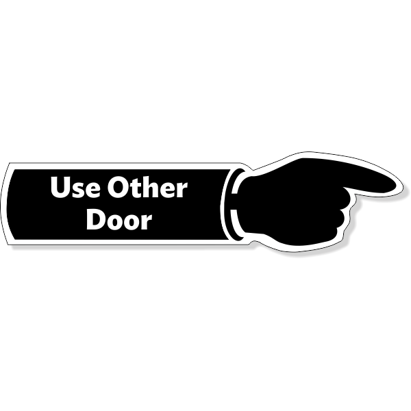 Other Door Finger Decal Contour Cut - 3" x 10"