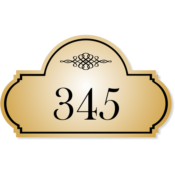 Room Number Sign Dome Edges Shape - 3" x 5"