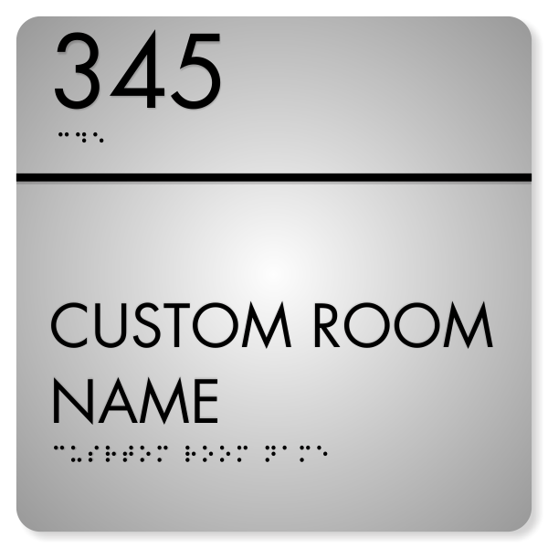 Room Name and Number ADA Sign | 8" x 8"