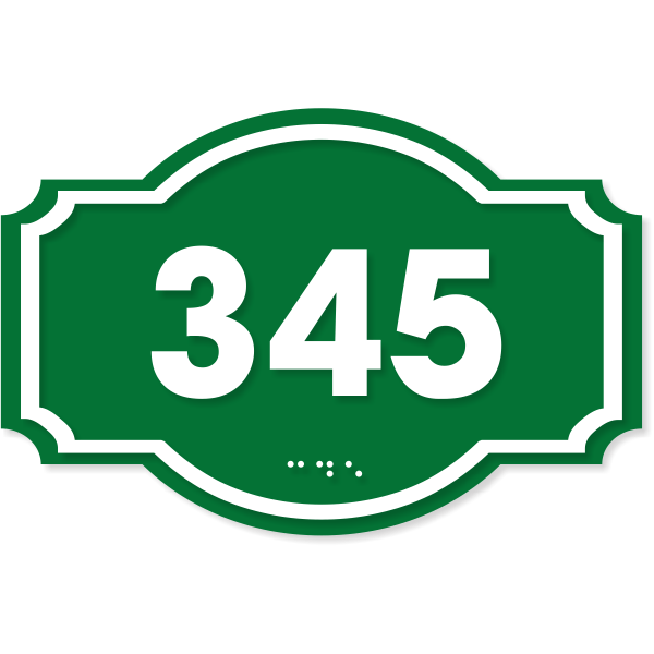 ADA Decorative Dome Badge Number Sign | 4" x 6"