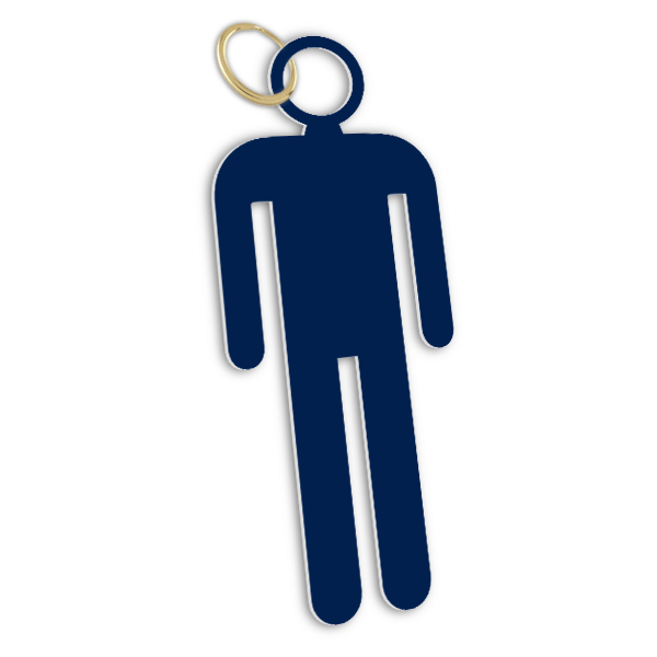 Plastic Male Cutout Bathroom Key Chain