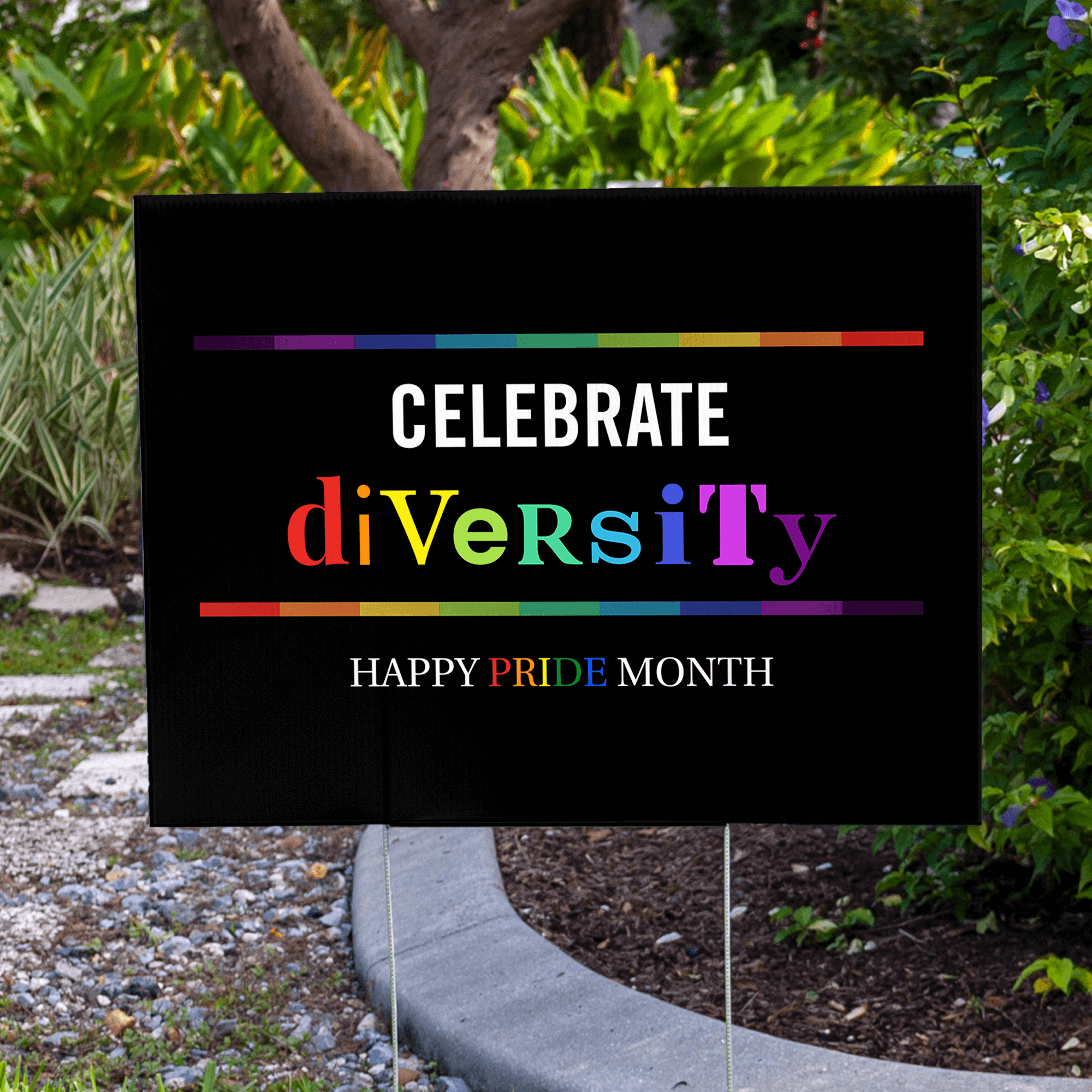 Celebrate Diversity Pride Yard Sign Lifestyle