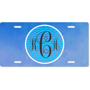 Chevron Monogram License Plate