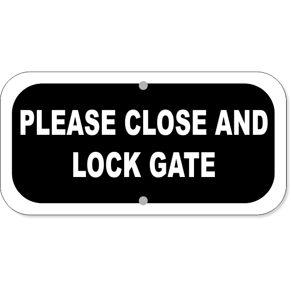 Close and Lock Aluminum Sign | 6" x 12"