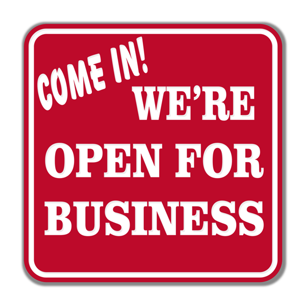 Come In We Are Open Engraved Sign