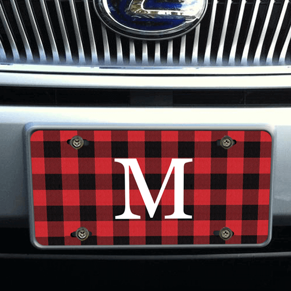 Custom License Plate with Monogram