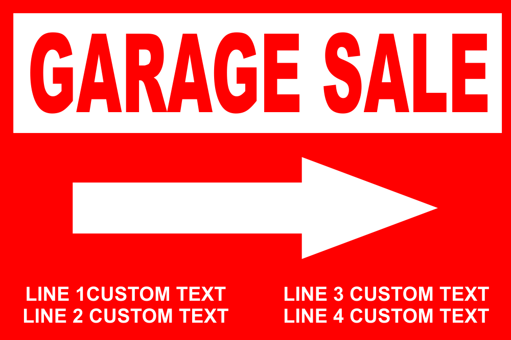 Customizable Garage Sale Sign with Arrow