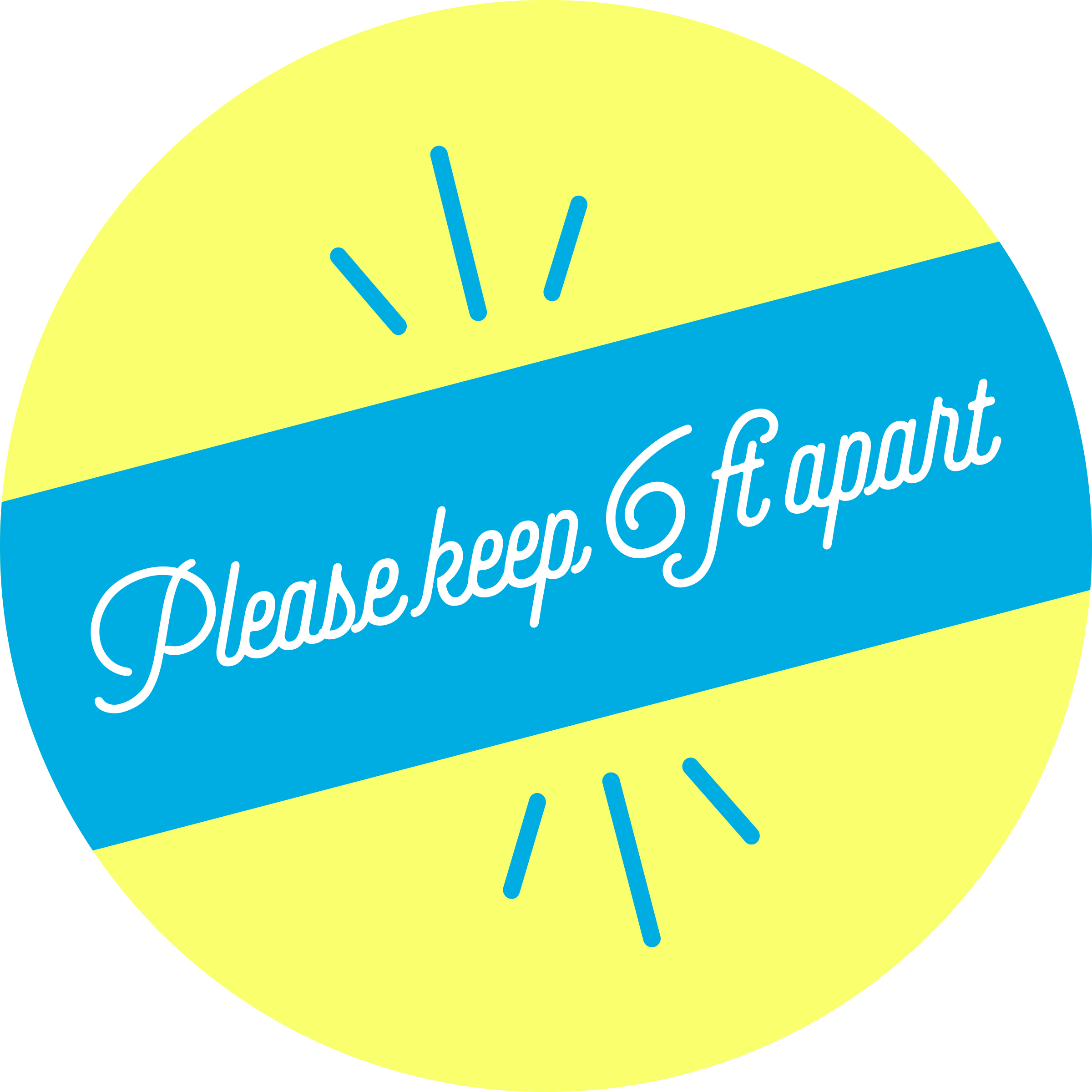 Please Keep 6 Feet Apart Script Set Business Reopening Floor Decal