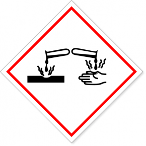 GHS Acid Corrosion Hazard Decal | 6" x 6"