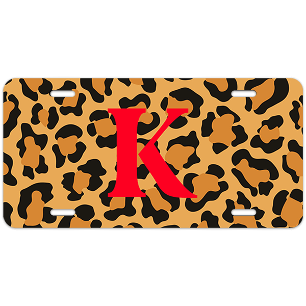 Cheetah Print Monogram License Plate