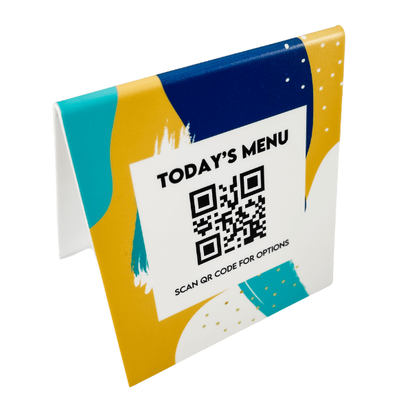 Custom QR Code Today's Menu Trendy Table Top Sign