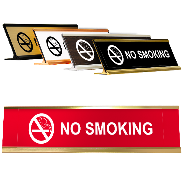 No Smoking Desk Plate | 2" x 8"