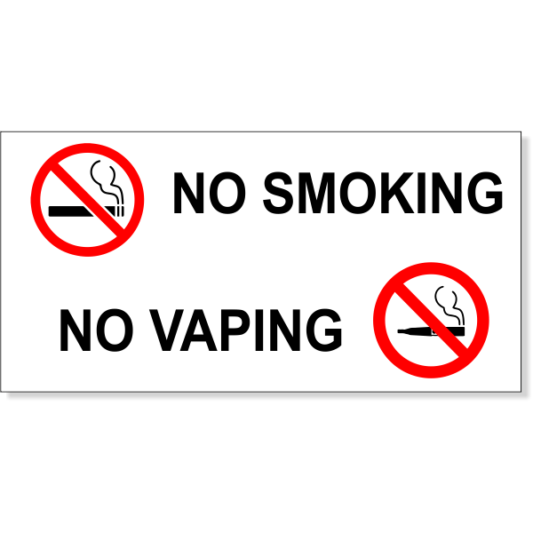 NO SMOKING NO VAPING with Symbols Vinyl Decal | 3" x 6"