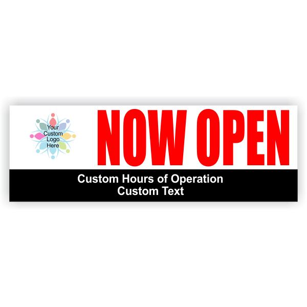 Now Open Hours Banner | 2' x 6'