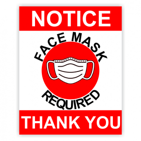 Face Masks Required Prior to Entry Sign 