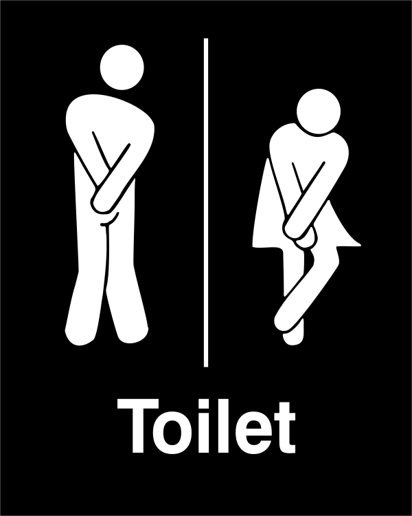 Engraved Unisex Funny Uncomfortable Stick Figure Bathroom Sign