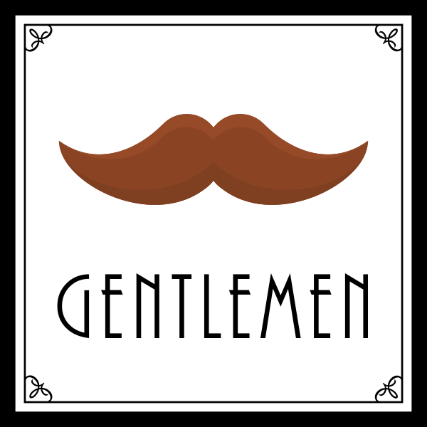 Custom Square Full Color Art Deco Men's Bathroom Sign