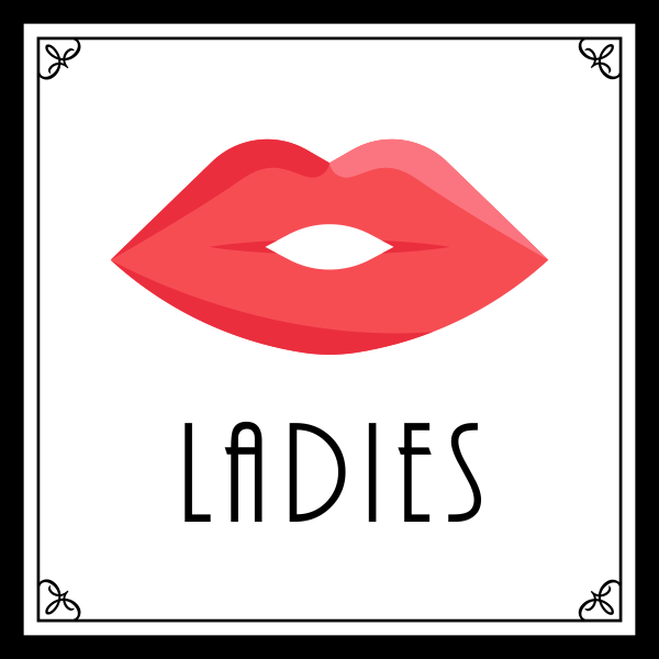 Custom Square Retro 1950's Style Ladies' Bathroom Sign