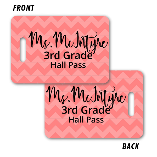 School Bathroom Pass -  Chevron Pattern