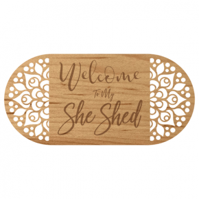 She Shed Fancy Vintage Wooden Sign | 6" x 12"