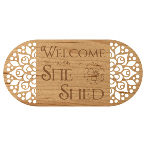 She Shed Floral Vintage Wooden Sign | 6" x 12"