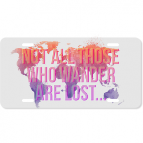 Wanderlust License Plate w Ombre Gradient